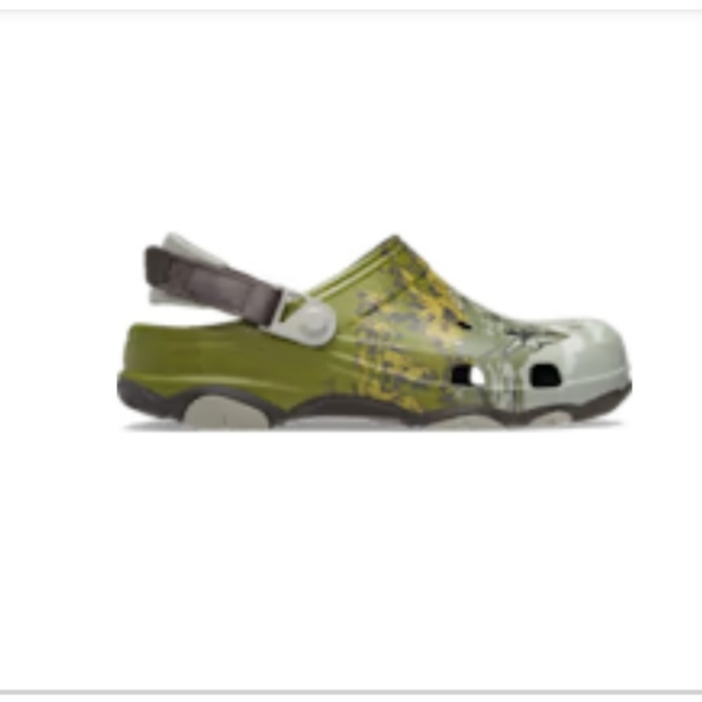 Army green marble clogs